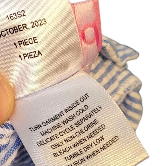 Good Lad Blue Seersucker Crab Motif Romper Size 6 Months - Picture 6 of 6